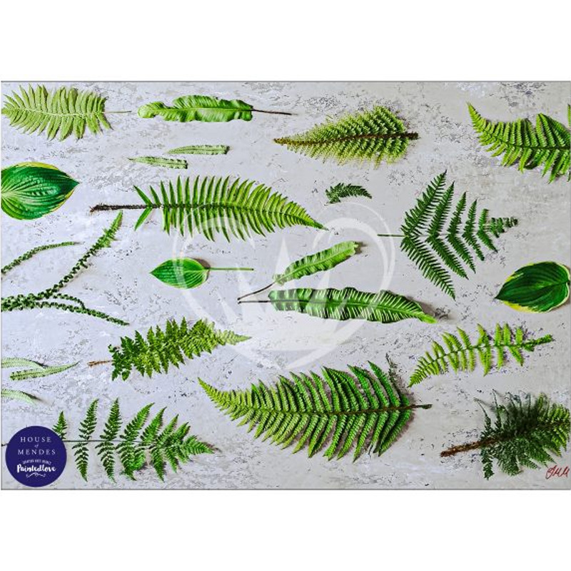 Carta da Découpage "Stony Fern" in Carta di Riso Posh chalk 30x42cm