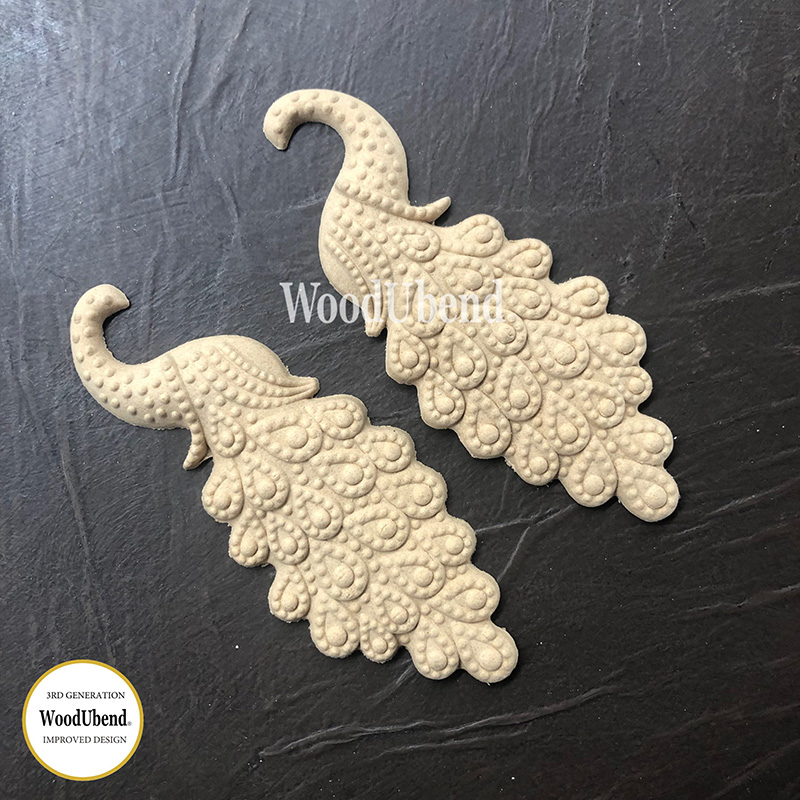 Coppia di Fregi Decorativi "Pavone", WoodUbend